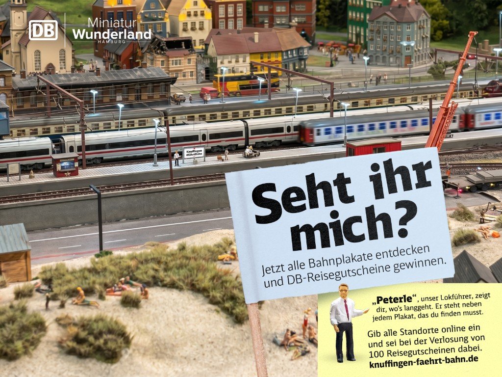 Seht ihr mich? Jetzt alle Bahnplakate entdecken und DB-Reisegutscheine gewinnen.